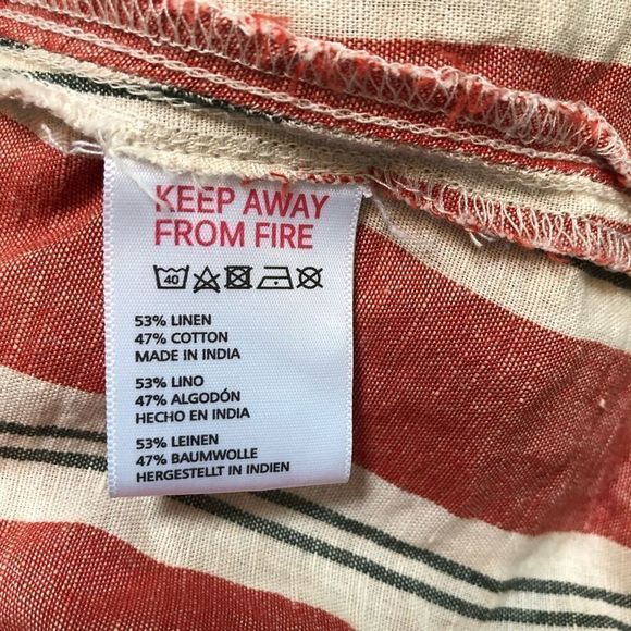 Urban Outfitters striped‎ linen mini dress with buttons woman’s size M - Picture 10 of 11